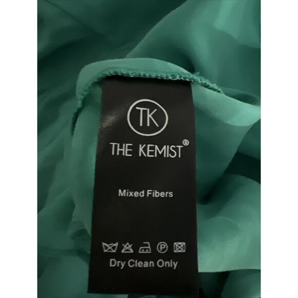 NWT The Kemist Size US 4 Seafoam Green Open Back Wide Leg Jumpsuit Balloon Slv - Picture 10 of 11